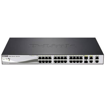 D-LINK Web Smart-III 24-Port 10/100 POE Switch w/2x Gigabit Ports & 2 Combo DES-1210-28P